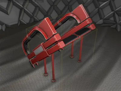 Sci-Fi Stairs -  4 - Red Version  Low-poly 3D model