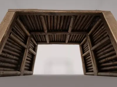 Mine Tunnel kit Low-poly 3D model Low-poly 3D model