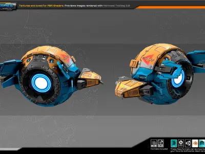 SF Light Drone ZR7 Low-poly 3D model