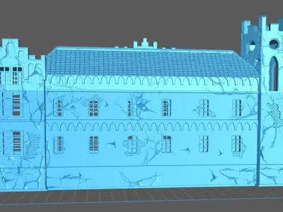 4-part renaissance or medieval church castle 3D print model
