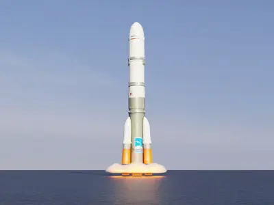 Rocket Launch Animation  3D model