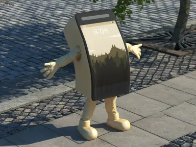 IPhone Costume Character Golden Rigged 3D model