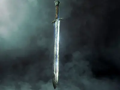 Viking Iron sword Low-poly 3D model