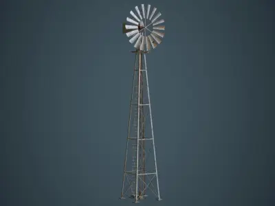 Windmill 1B Low-poly 3D model