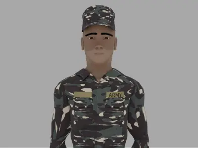 Armed Force of The Philippines ARMY3D model LOW-POLY RIGGED Free low-poly 3D model