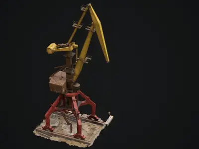 Port crane  Sokol Low-poly 3D model