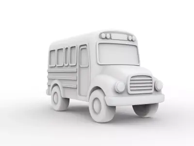Toy School Bus 3D Print Model 3D print model
