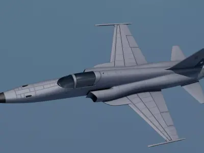 F-5E Tiger II Fighter Jet 3D Model PBR Game Ready Aircraft 3D model