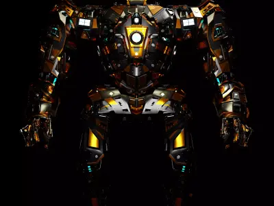 War mech low poly and realistic mixed Low-poly 3D model