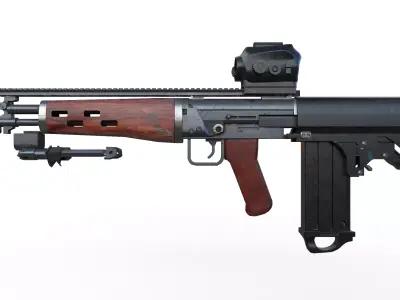 van den Bergh rifle Low-poly 3D model