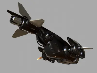  Small Spaceship Low-poly 3D model