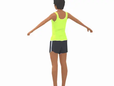 Low Poly Woman Exercise RIG Low-poly 3D model