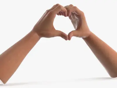 Male Hand Pair Forming Heart Shape 3D model