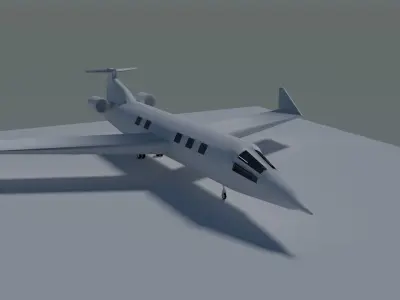 Plane jet Low-poly 3D model