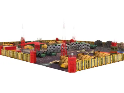 Military Base Low-poly 3D model buy