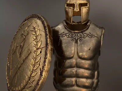 set of armor greek warrior 3D model
