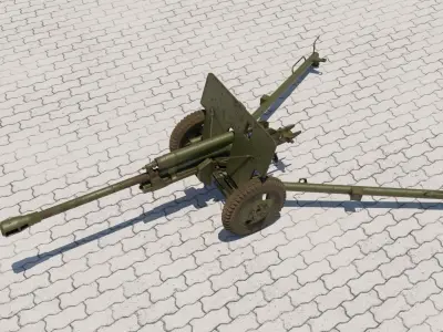 ZiS-3 76-mm Divisional Field Gun 3D model