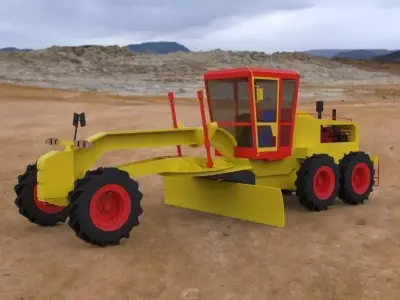 Motoniveladora bulldozer in desert Free 3D model