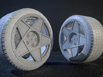 Advan wheel - pbr low poly model Low-poly 3D model