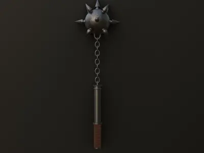 Medieval Mace Low-poly 3D model 18