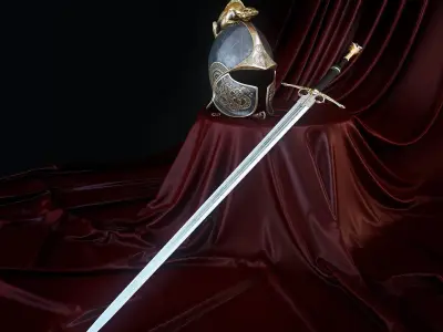 Dragon Helm and Dragon Sword 3D model