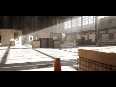 Military Training Warehouse - Unreal Engine 4 Low-poly 3D model