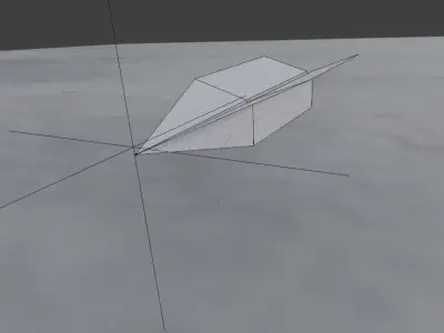 Paper Airplane Cloth Simulation Low-poly 3D model