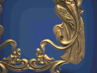 Carved clock for 3D printing and CNC 3D print model 21