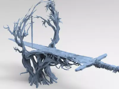 King Arthur Sword tree 1  3D model