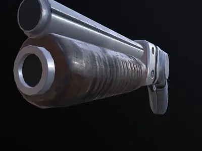 Futuristic Shotgun Low-poly 3D model