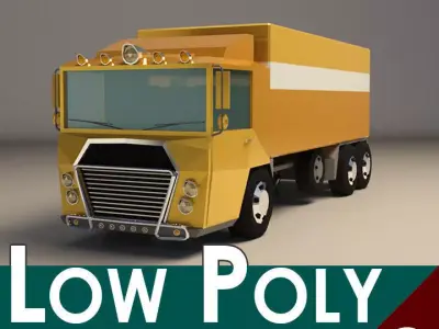 Low-Poly Cartoon Cargo Truck Low-poly 3D model