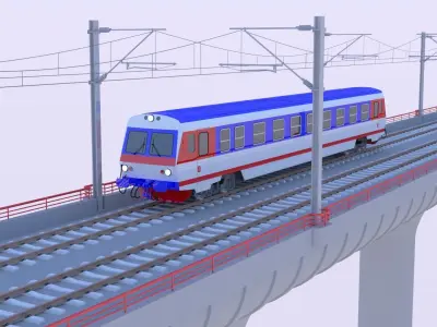 Tram and train bridge 3D Model Pack