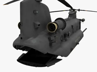 MH 47 Chinook 2 Rigged 3D model