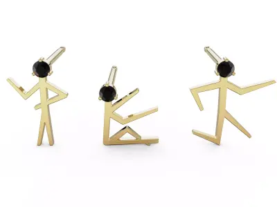 Earrings in the form of men 3D print model part 3 3D print model