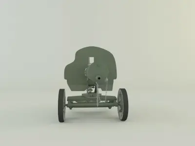 Old machine gun 3D model purchase