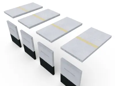 Railway platform - Modular pack 3D model