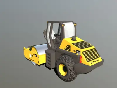 Road Roller - RR57 Low-poly 3D model