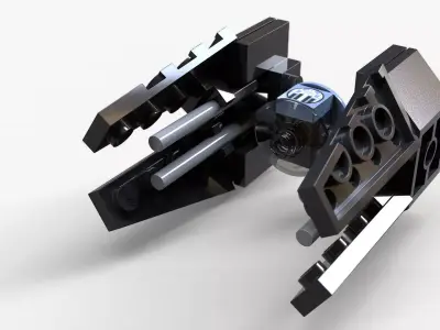 Lego Tie Interceptor Low-poly 3D model