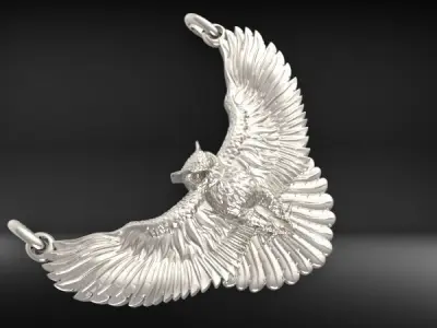 Owl Wings Pendant Necklace Charm Jewelry 3D print model