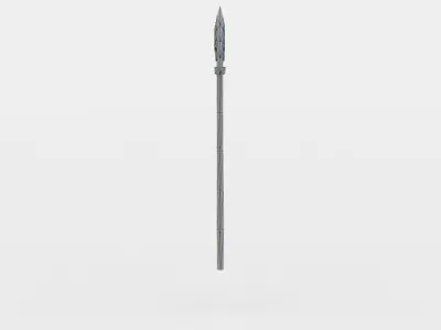 Axe wooden spear Low-poly 3D model