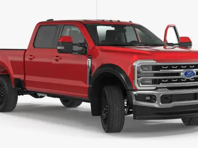 Ford Super Duty F-550 Lariat 2023 Red Rigged 3D model
