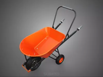 ERGONOMIC SUPPORT BAR PUSH TIP HANDLE ELECTRIC WHEELBARROW LOAD 3D model