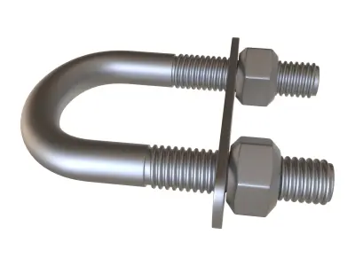 U-Bolts 3D Model steel shackle 3D model