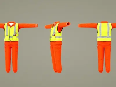 maintenance worker clothing cartoon clothing 3D model