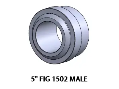 5 INCH WECO FIG 1502 MALE REAL DIMENSION 3D model
