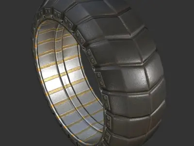 Futuristic Tire Basic Version Low-poly 3D model