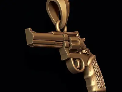 Gun Revolver pendant 3D print model