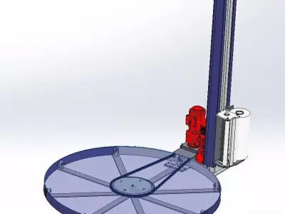 Automatic Pallet Wrapping Machine with Turntable 3D model