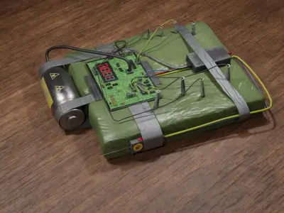 hand made explosive Low-poly 3D model