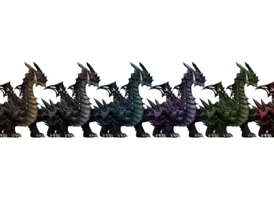 Dragon Pack - Fully Rigged and Animated Low-poly 3D model